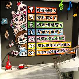 声音乐会教室墙面装饰场景布置钢琴行房机构文化幼儿园表演区环创