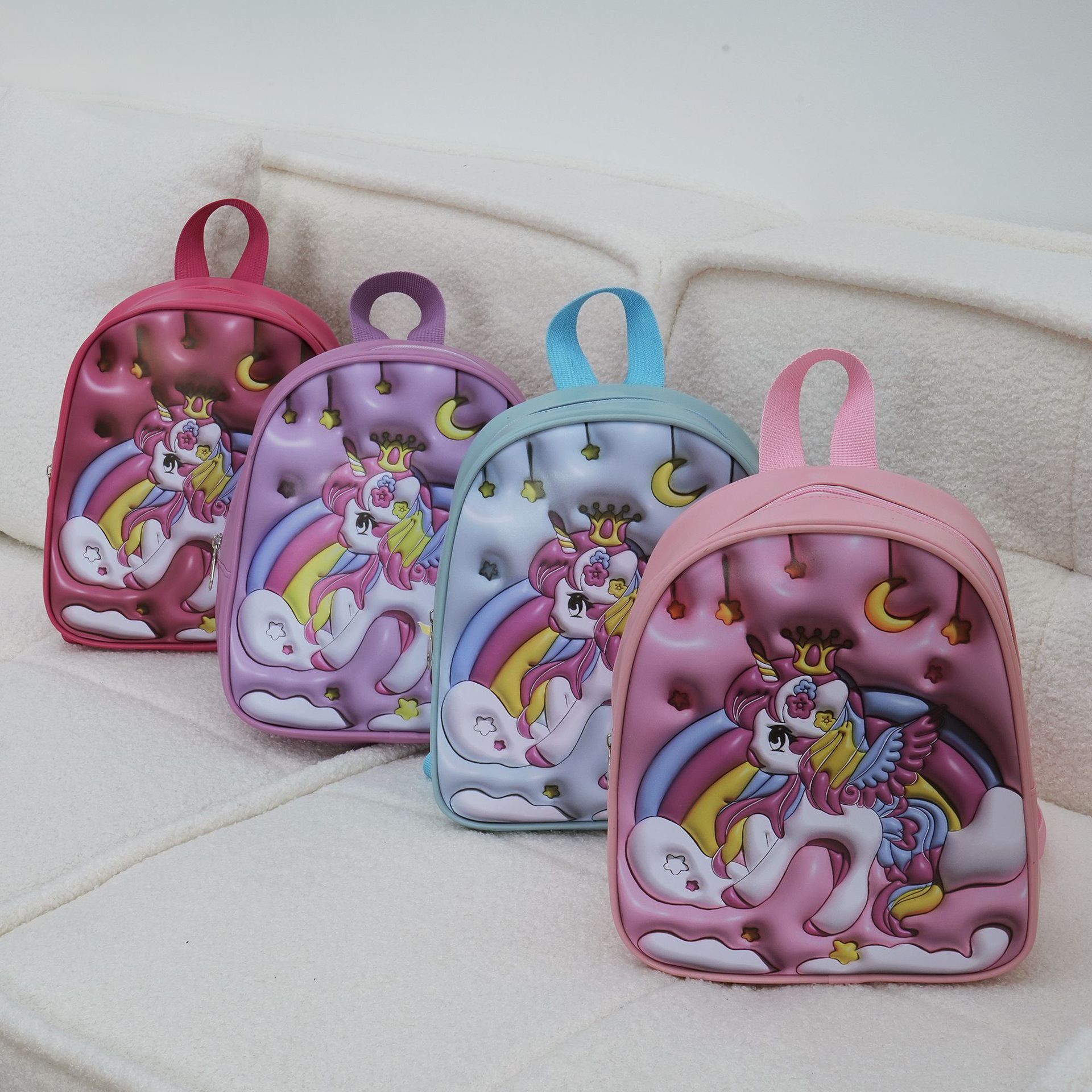 Mochila para niños 2023 nueva impresión digital 3D unicornio mochila kindergarten niñas de dibujos animados mochila al por mayor