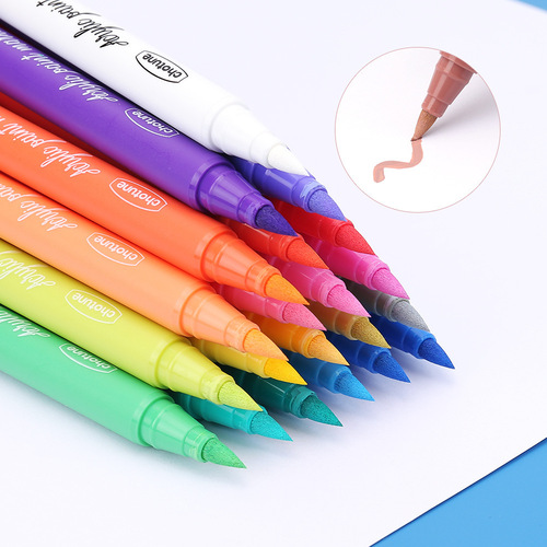 Soft head gouache acrylic marker pen full set diy painting hook pen color watercolor pen ceramic graffiti marker pen