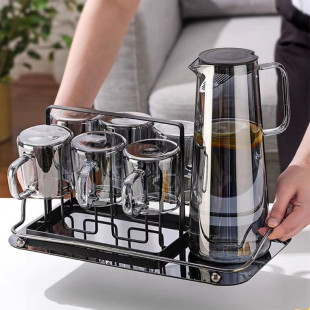 High Borosilicate Glass Cold Boiled Water Scandinavian Style Cold Water Kettle Living Room Hospitality Colorfuled Glass Lemon Juice Cold Water Kettle