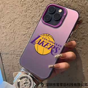 Los Angeles Lakers Apple 16Promax Color Silver 15Pro/14/13 Anti-Fall 7/8P/Xr/Xsmax Mobile Phone Case