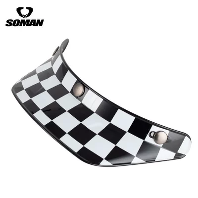 Helmet Motorcycle Sunshade Hat, Dəbilqə (Kaska) aksesuarları - black-and-white-grid-decals