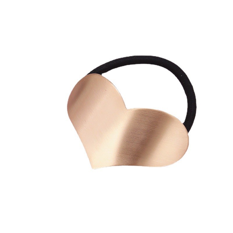 Europa y América Cola de Caballo hebilla banda de pelo lazo banda de goma amor simple aleación brillante gran melocotón corazón cabeza cuerda joyería