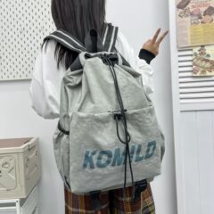 2024年巾着バックパック大学生通学用巾着バッグ男女兼用登山バッグアウトドアスポーツ大容量通気性