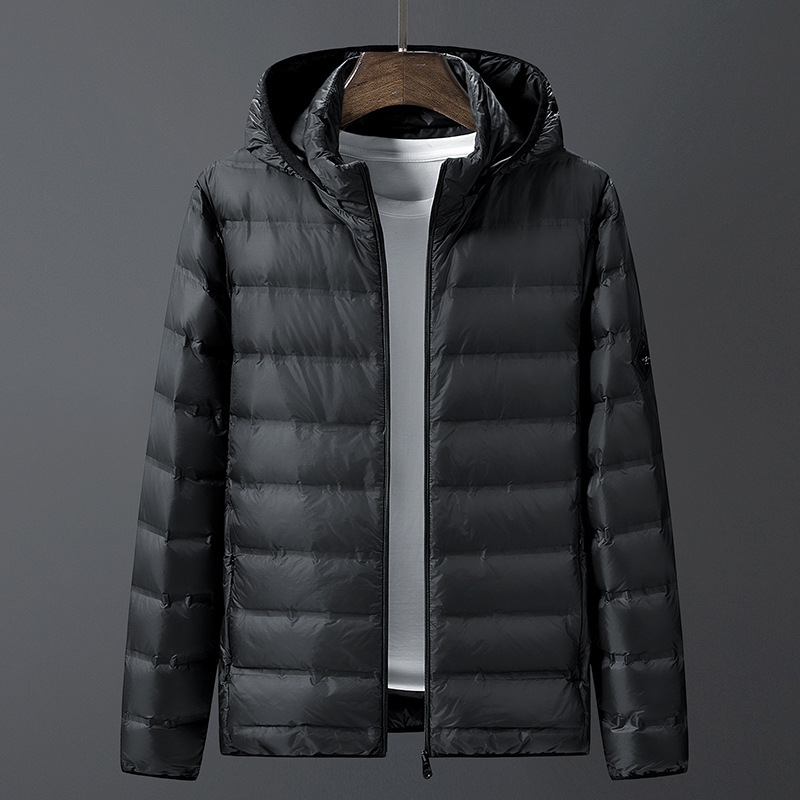 Lightweight down Jacket Men's Autumn and Winter Large Size Hooded Warm Duck down Liner Outdoor Cold-Resistant Portable Short Jacket Lightweight down Jacket Men's Autumn and Winter Large Size Hooded Warm Duck down Liner Outdoor Cold-Resistant Portable Short Jacket