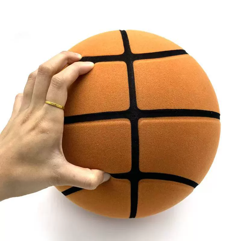 跨境7号pu植绒静音篮球高弹力球实心解压儿童玩具室内静音弹跳球