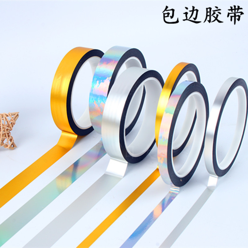 Llano láser cinta de plata dibujos animados color de dibujos animados Borde de papel línea de embalaje signo tablero de dibujo CP dibujos animados boda decoración de la boda