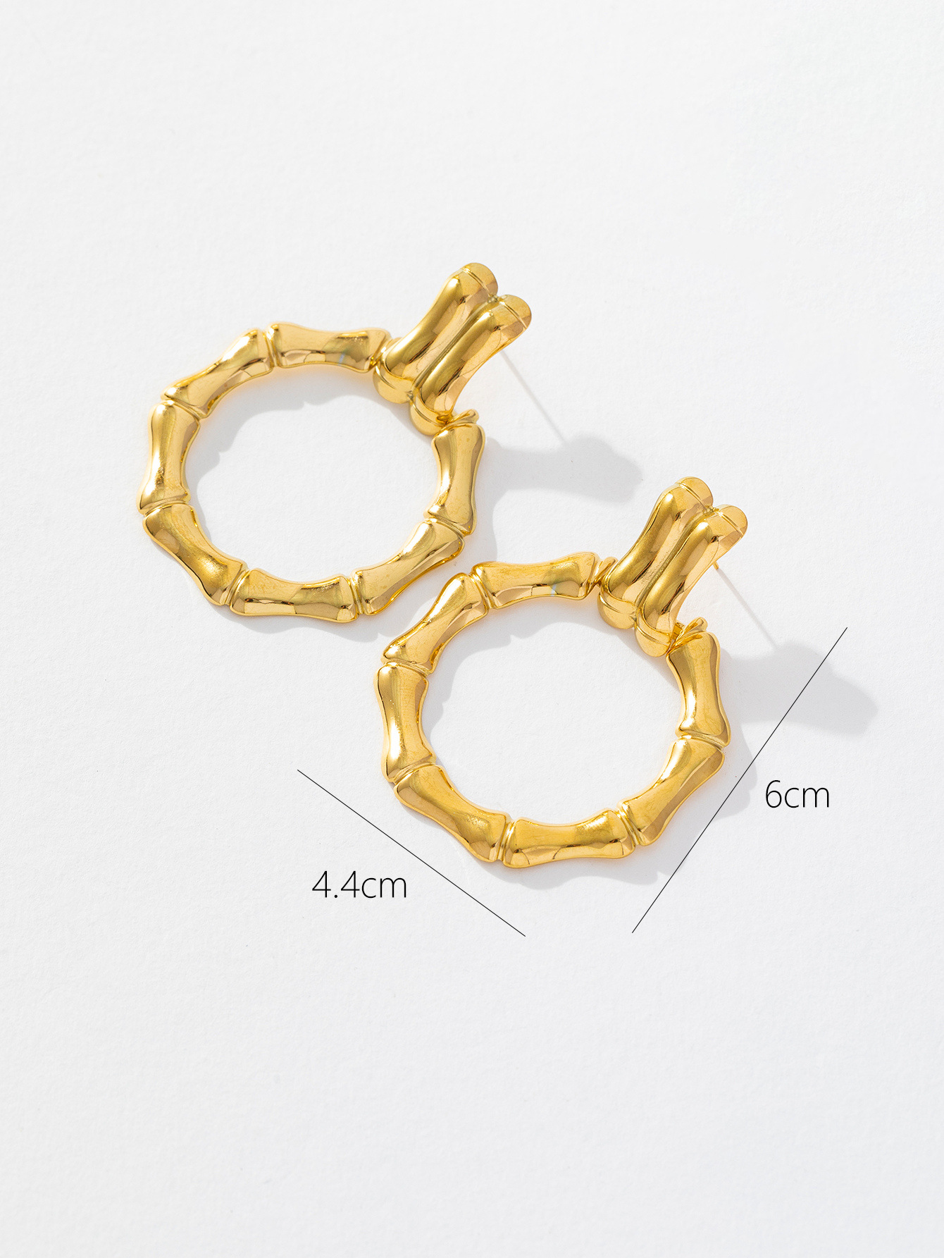 1 Pair Basic Simple Style Classic Style Leaf Dragonfly Plating 316 Stainless Steel  18K Gold Plated Hoop Earrings display picture 10