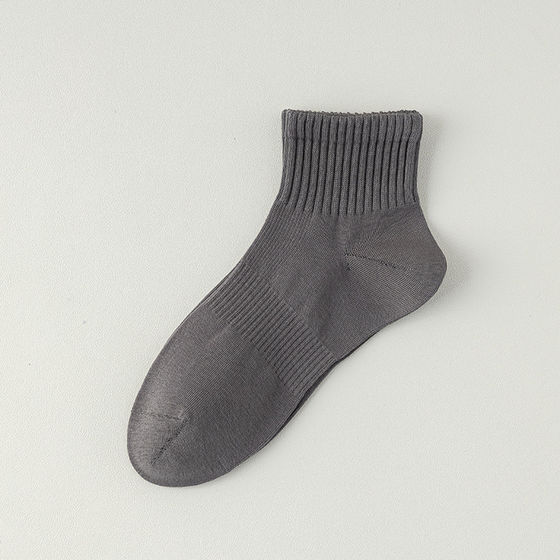 Calcetines de algodón de color sólido, calcetines de algodón anti-balling para hombres, embalaje independiente sin costuras óseas, calcetines deportivos transpirables y absorbentes de sudor