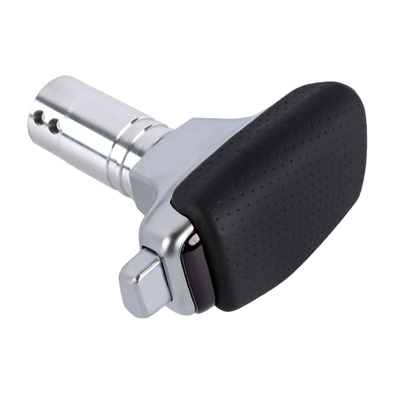 Car modified leather gear head yacht type gear head button type shift lever aluminum alloy wave stick wood grain carbon fiber grain