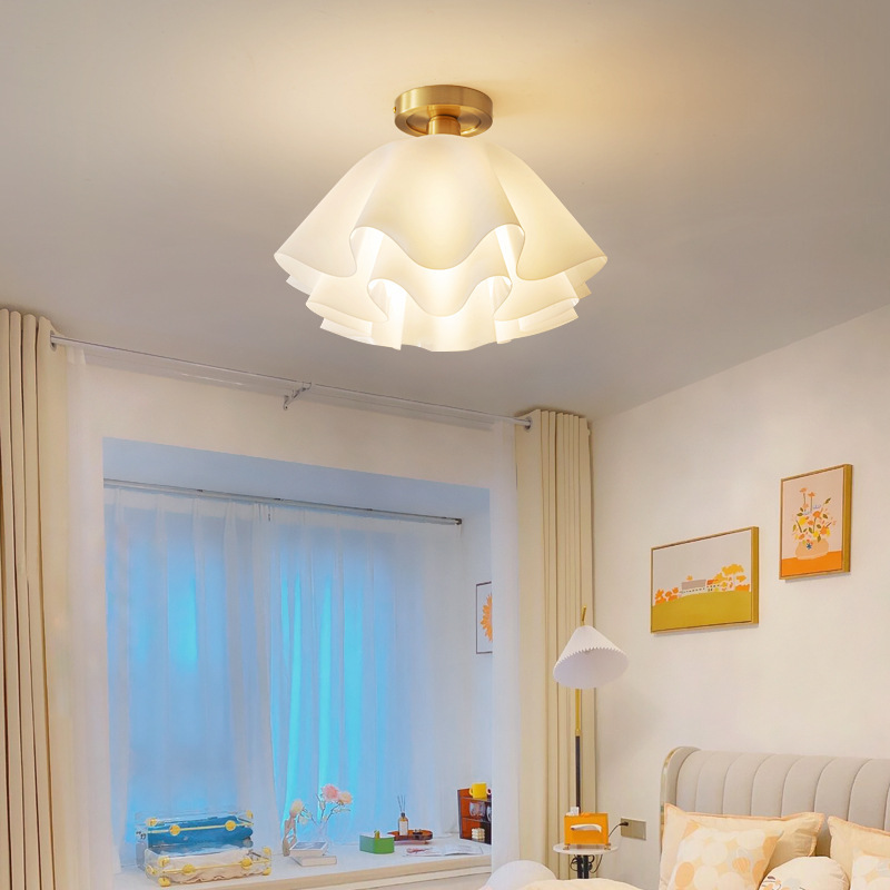 Tongying Home Nordic All-copper Bedroom Ceiling Lamp Simple Modern Entrance Lamp Corridor Lamp Balcony Entrance Lamp