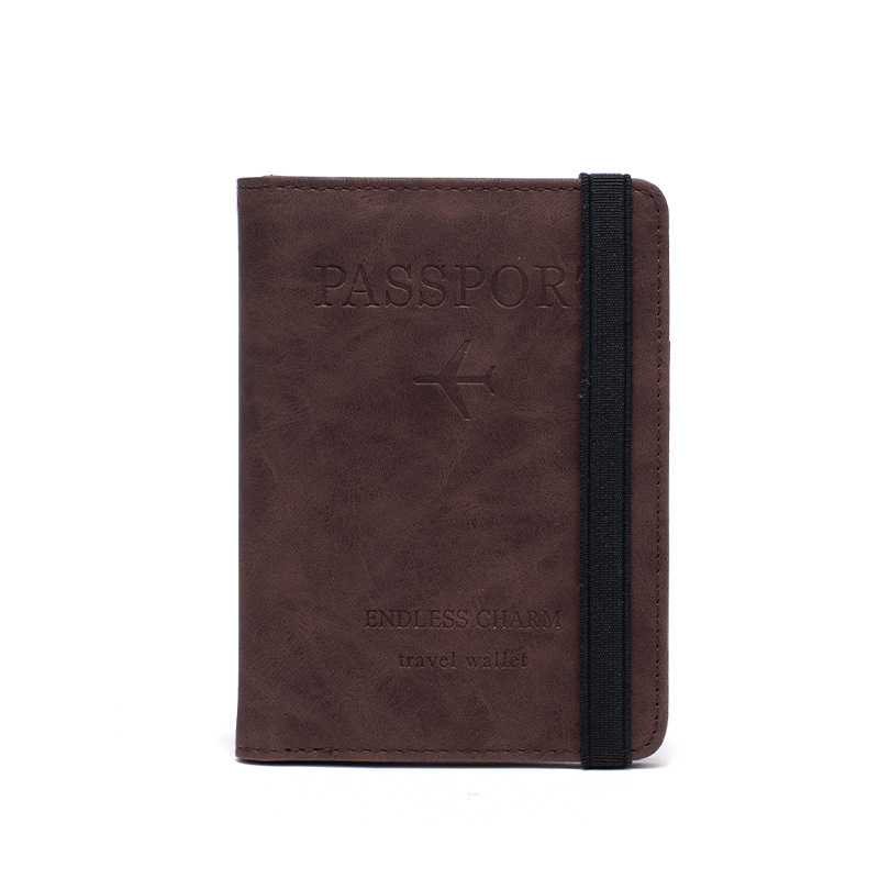 Nuevo anti-magnético RFID pasaporte libro multifuncional tarjeta ID titular pasaporte cubierta al por mayor transfronteriza plegable PU boleto titular
