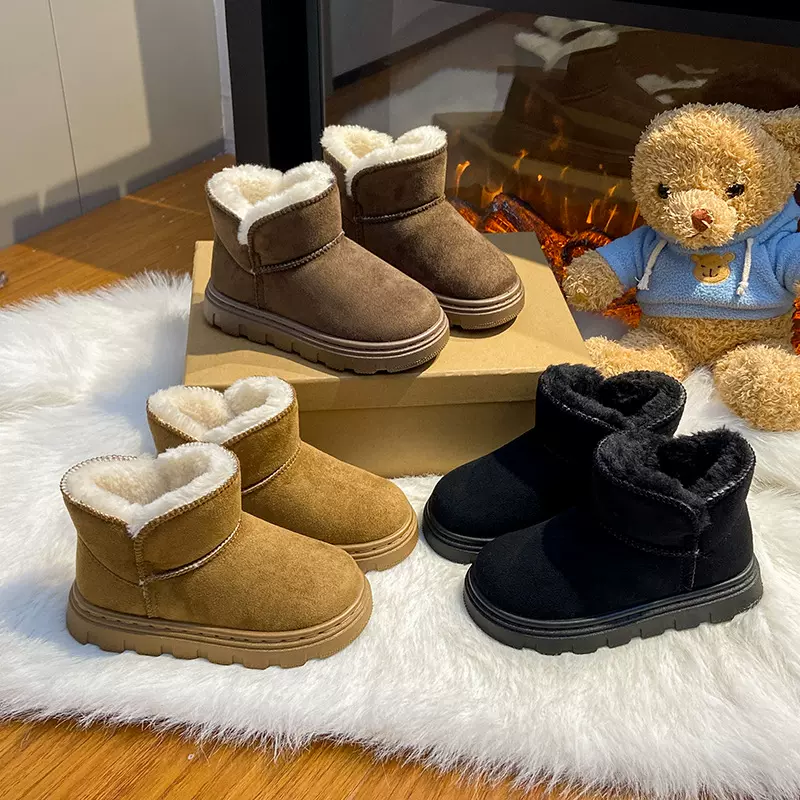 女童雪地靴2025冬季新款儿童棉靴子保暖大棉防滑防水男童加绒棉鞋