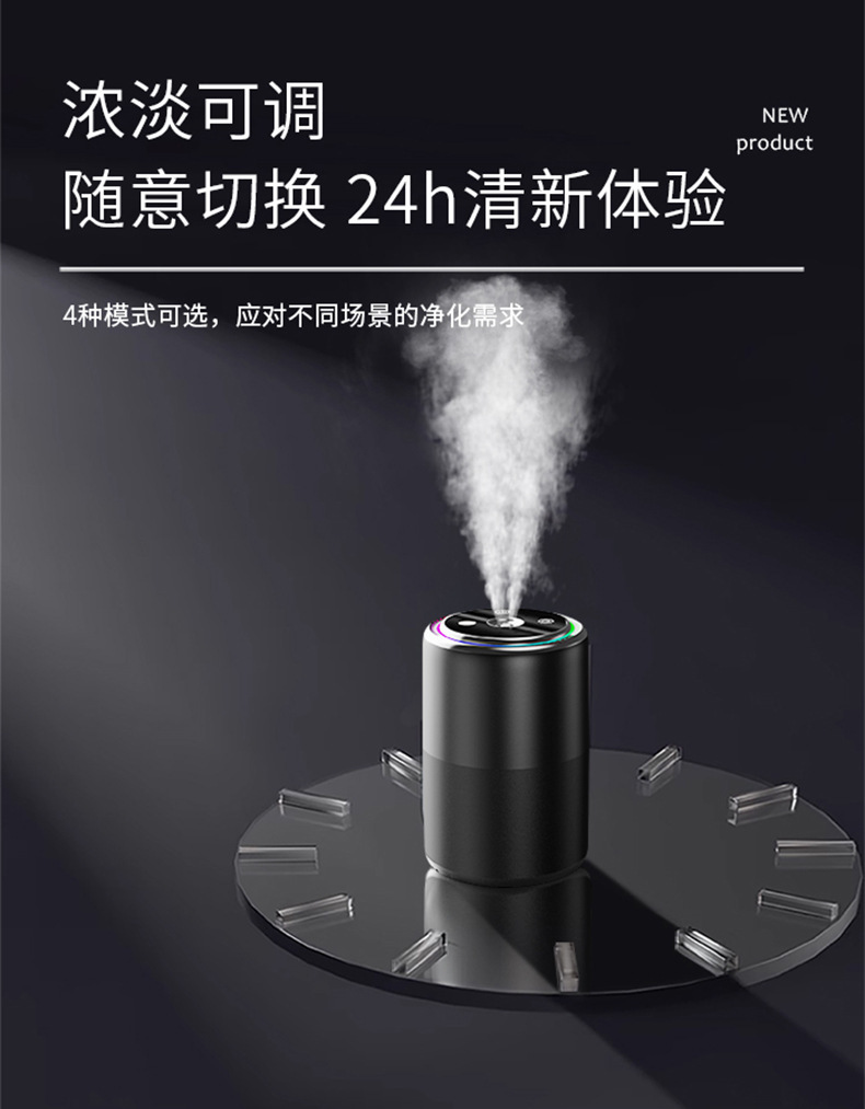 Ai Voice-Controlled Car Fragrance Diffuser, Car Perfume with Voice-Activated Starlight, Automatic Start-Stop Spray to Eliminate Odors in the Car