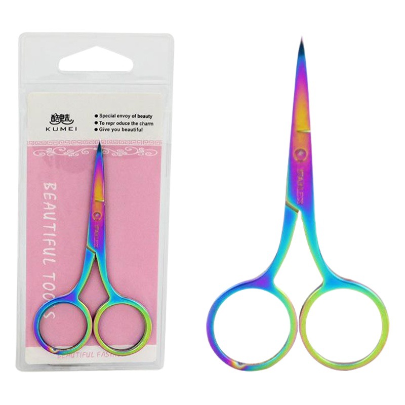 Tijeras de corte de cejas de belleza al por mayor de belleza de acero inoxidable tijeras de cejas resistentes al desgaste herramientas de corte de cejas