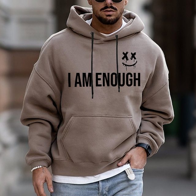 Men's Hoodie With Letter Print Pullover Sweatshirt For Men_voghion.com