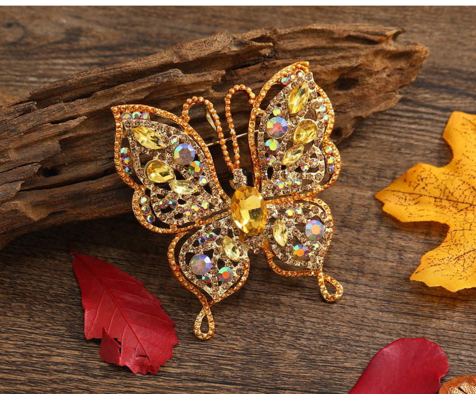 40g Weight Artificial Gemstones Inlay Material Brooches Classification Daily Occasion Alloy Material Butterfly Pattern Unisex Gender Metal Design Korean Style Style Korean Style Pin Butterfly Alloy Metal Artificial Gemstones Unisex Brooches 5