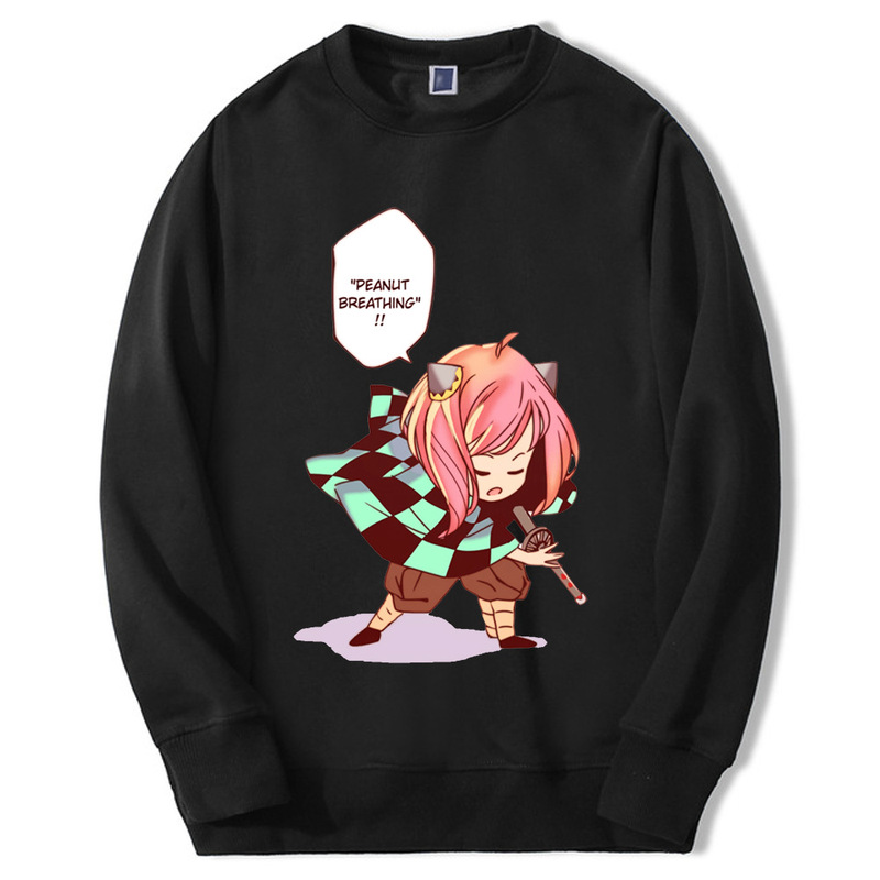 Spy X Family Japanese Anime Print Sweatshirt Cute Kawaii fleece-lined Foreign Trade Sweatshirt