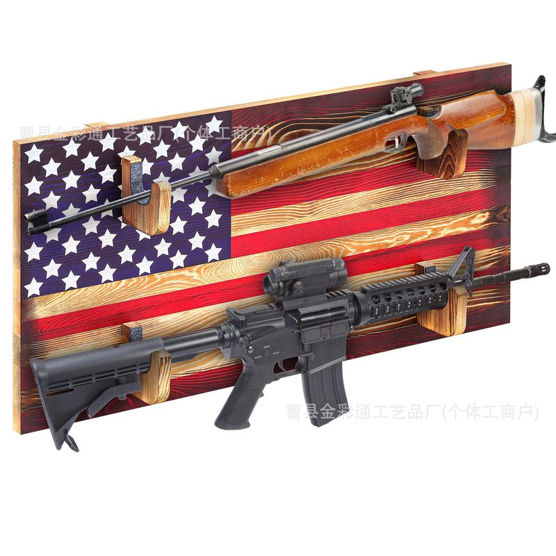 クロスボーダー木製おもちゃライフルラック壁掛け木製おもちゃ銃ラッククリエイティブ木製ライフルおもちゃラック|undefined