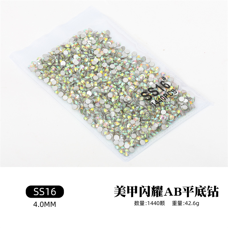 Accesorios de uñas diamante plano transparente AB diamante uñas taladro DIY decoraciones oro inferior plata inferior calidad rhinestone color mezclado diamante