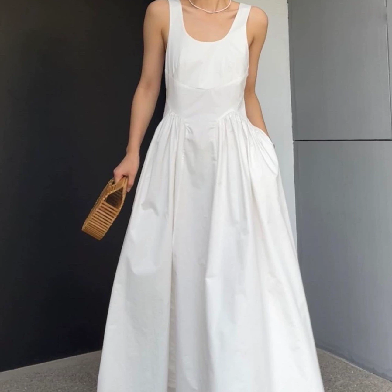 Летнее Модное Элегантное художественное Платье на шнуровке в Корейском стиле, свободное платье для похудения для женщин