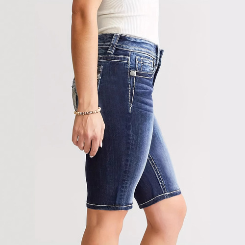 Elegant European and American Style Cross-border Amazon Independent Store New Women's Denim Embroidered Stretch Trousers Slimming