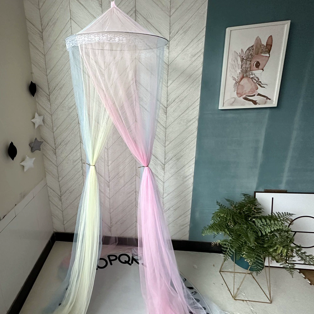 Rainbow multicoloured mosquito net for princess for home use, 1.8meter