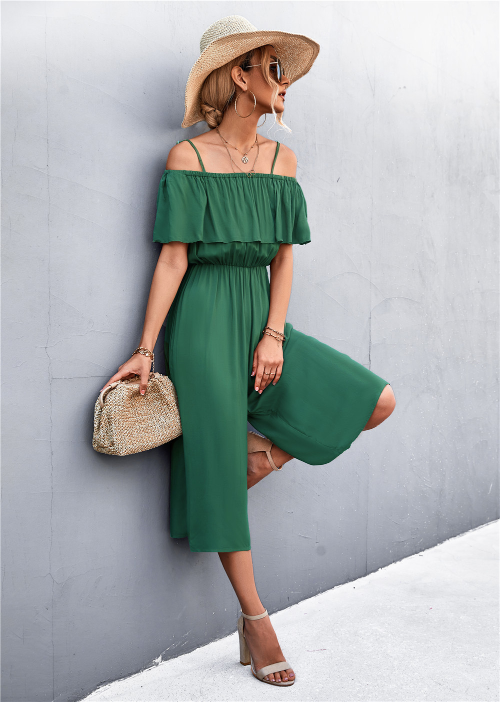 Women's One Shoulder Jumpsuit Loose Casual Summer Strap Romper_voghion.com