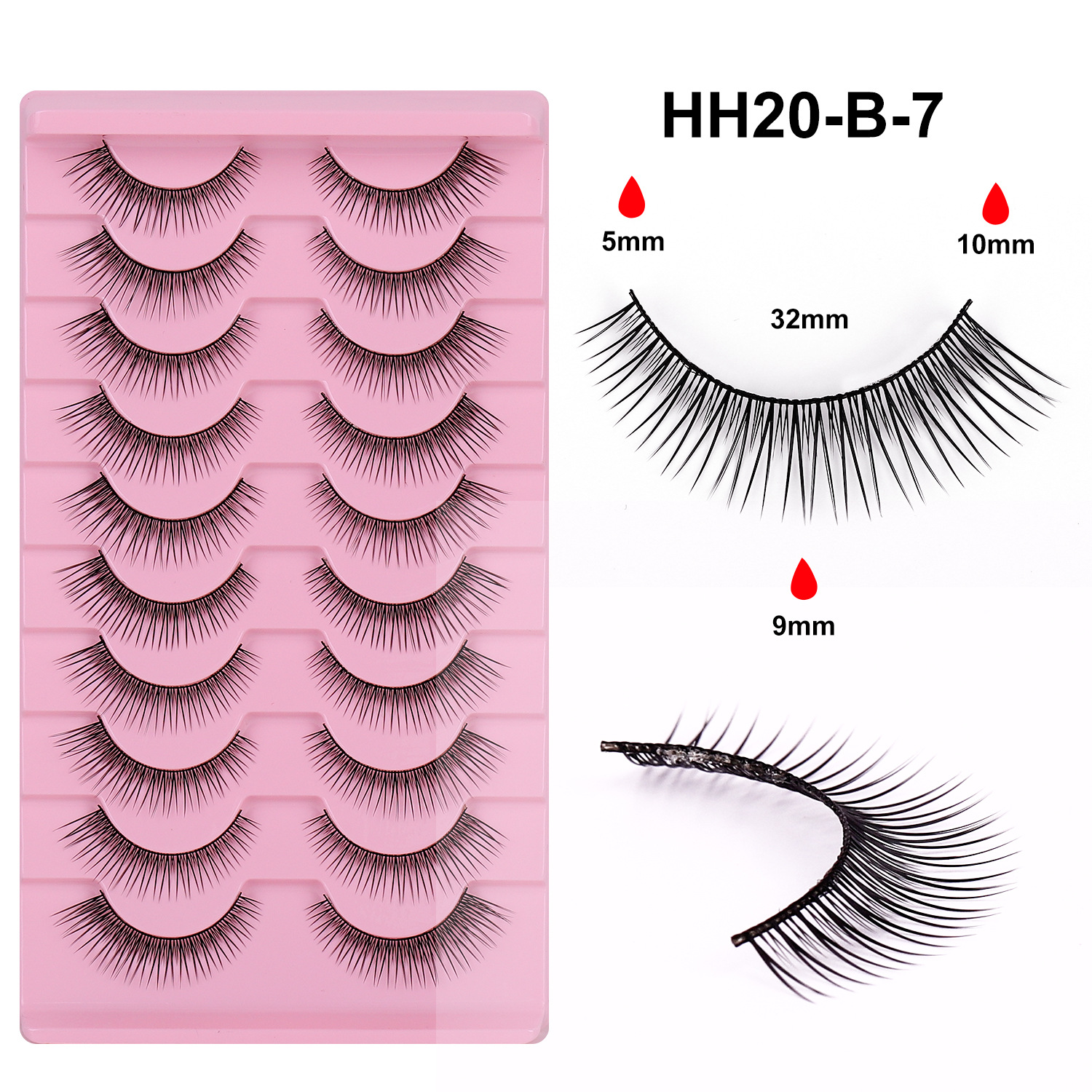 10 pares de pestañas postizas tridimensionales de tallo duro, estilo europeo y americano, pestañas en racimo completas y densas, pestañas postizas de una sola pieza para maquillaje de escenario para maquilladores.