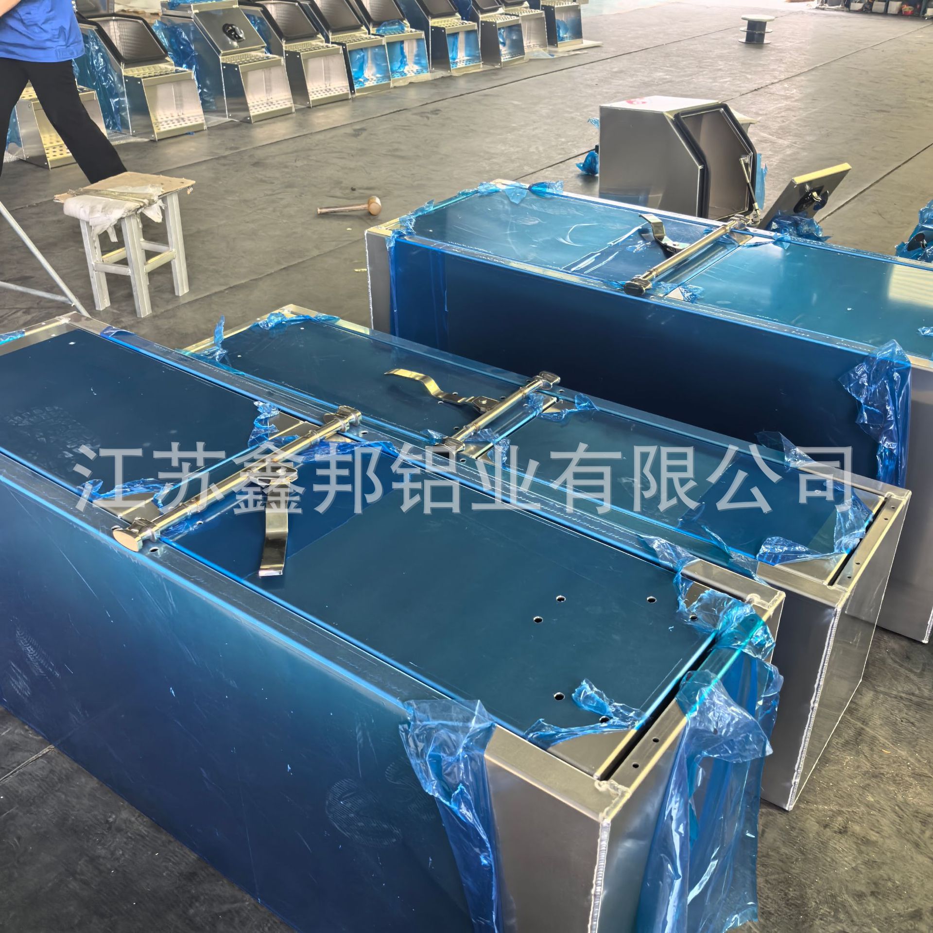 定制铝合金对开门工具箱不锈钢锁具重型铝箱加厚防锈喷漆氧化箱子