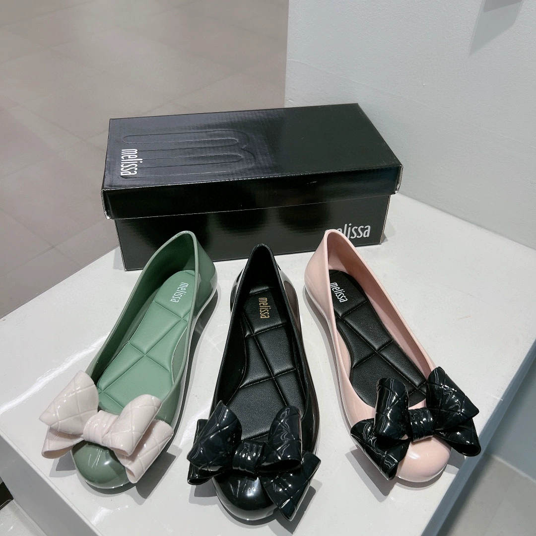 2024 Мелисса желе обувь melissa бант круглые туфли одиночные туфли пляжные туфли женские ароматные фруктовые туфли