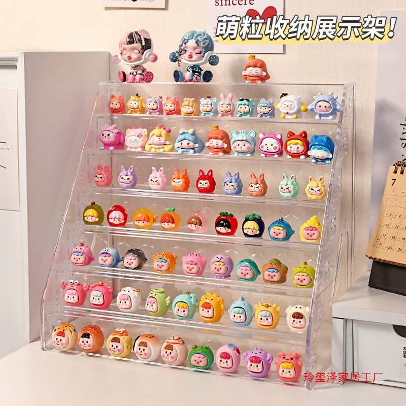 Милая витрина, мини-игрушка для еды, слепая коробка, стеллаж для хранения, небольшие украшения, стеллаж для дисплея, акриловый прозрачный стеллаж для дисплея