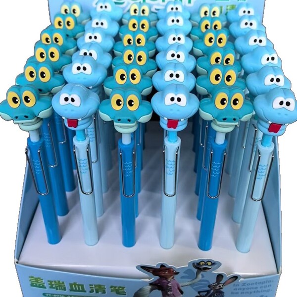 cartoon quick dry rollerball pen with animals for students