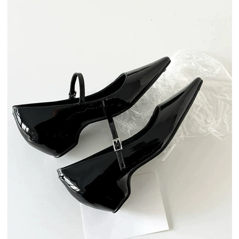 Французские туфли на пуговицы с толстыми каблуками Мэри Джейн