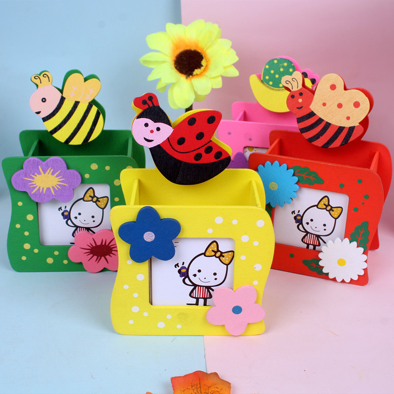 Premios creativos para estudiantes de primaria Portalápices de madera Dibujos animados lindos regalos para niños útiles escolares Papelería de jardín de infantes