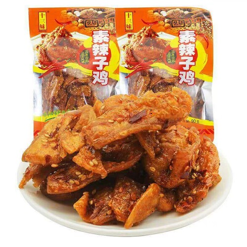 Soy Protein Spicy Vegetarian 80g Thirteen Sister Spicy Chicken Hand-Torn Famous Snack Wholesale 80g Snack