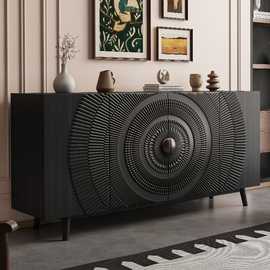 意式鞋柜餐边柜轻奢高档别墅房客门厅玄关柜实木复古储物柜装饰柜