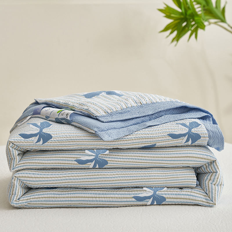 Hilado de espuma agradable para la piel de verano, edredón fresco de verano, dormitorio de estudiantes, edredón de aire acondicionado individual y doble, edredón fino, lavable a máquina
