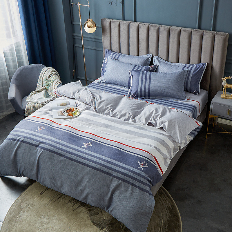 四件套床上用品加厚磨毛被套被罩宿舍单人床三件套源工厂一件包邮