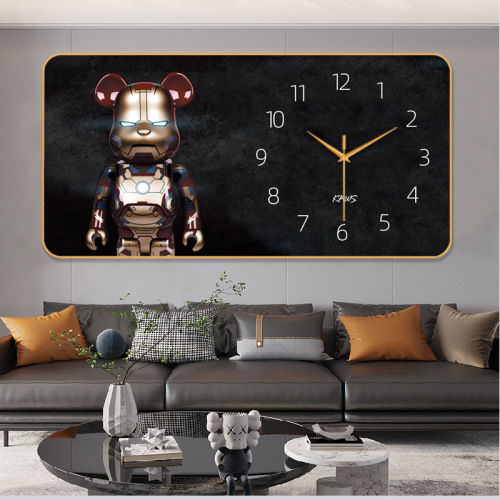 [30cm*60cm] Restaurant decorative painting modern wall clock simple living room hanging painting light luxury hanging painting clock