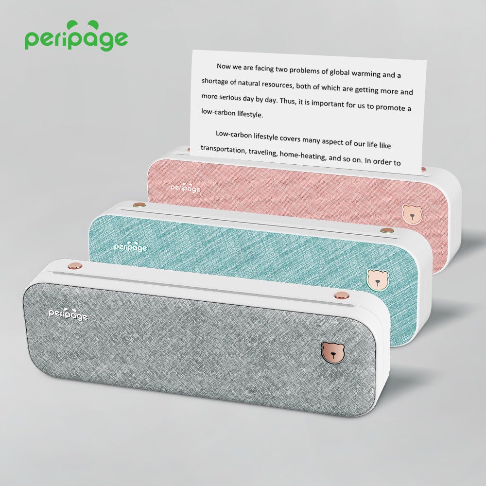 Peripage Love Bear A4 Inkless Mini Homework Test Office Contract Document Portable Inkless Printer