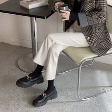 白色高腰显瘦直筒牛仔裤女2025年秋冬新款小个子显高烟管裤子