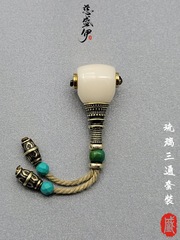雪巴琉璃三通套装佛头文玩佛珠个性时尚配饰。对孔12mm手串包邮