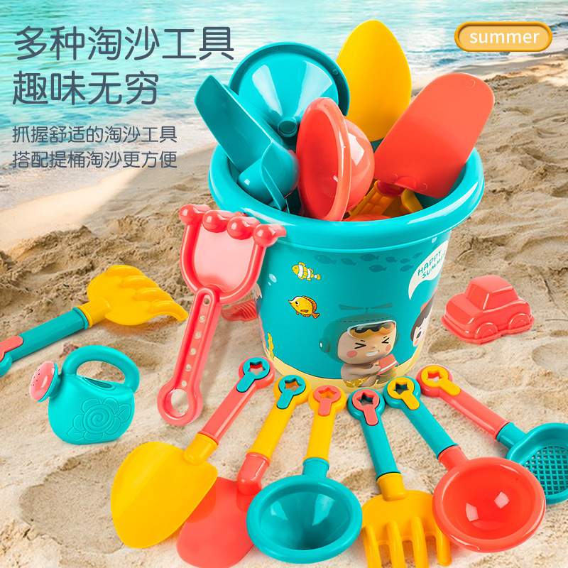 Cross-border Hot-selling Children Dig Sand and Soil Dig Water Shovel Plastic Beach Bucket suit Sand Pool Beach Toy Gift 18