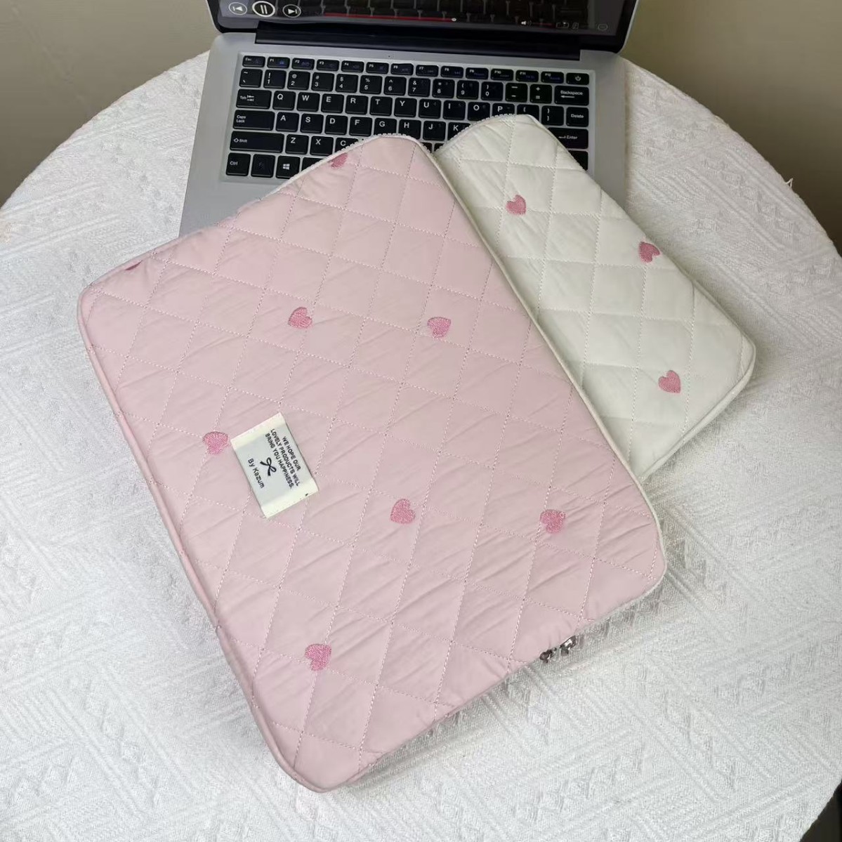 Suitable for MacBook inner sleeve, new Air 13inch Pro14, embroidered heart, Korean ins style, Apple, Lenovo