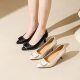 Pointed Shallow Mouth Single Shoes Women's 2025 New Spring and Autumn Thin-heeled Leather Shoes Soft Bottom Low Heel Spring Flat Soft Leather Shoes