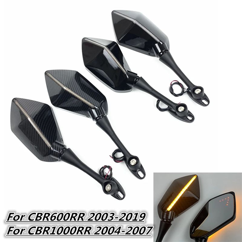 Kuitian CBR600RR CBR1000RR 04-07 Motorcycle Dual Lamp LED Turn Signal Rearview Mirror
