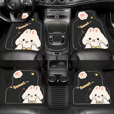 Cute cartoon non-slip four seasons — Avtomobil döşəmə paspasları - sweet-rabbit-diatom-mud-four-piece-set-for-the-whole-car-great-value-