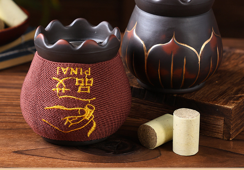 Red Bian Stone Fire Dragon Moxa Jar Huo Long Guan Home Moxibustion Massage Tool overview