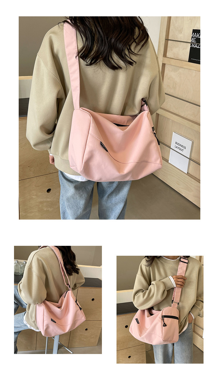 2025 summer new style simple and versatile university student solid color comfortable sports backpack shoulder bag men's lightweight crossbody bag women's